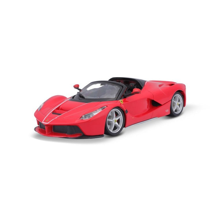 Bburago Ferrari LaFerrari Aperta 1:24 Scale Red Die-Cast Model Car With Clear Display Case & Stand – Collector’s Edition Bburago