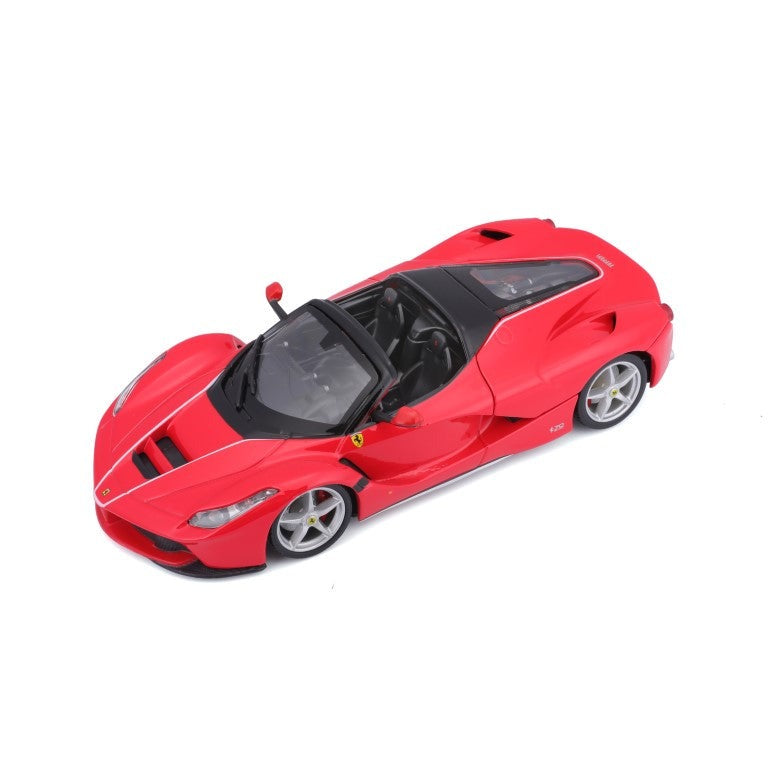 Bburago Ferrari LaFerrari Aperta 1:24 Scale Red Die-Cast Model Car With Clear Display Case & Stand – Collector’s Edition Bburago