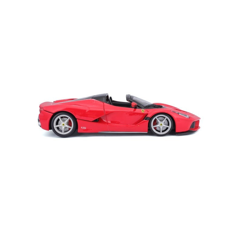 Bburago Ferrari LaFerrari Aperta 1:24 Scale Red Die-Cast Model Car With Clear Display Case & Stand – Collector’s Edition Bburago