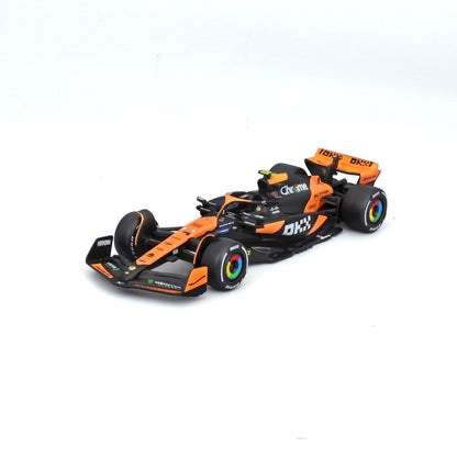 Bburago McLaren F1 MCL38 #4 Lando Norris Miami GP – 1:43 Scale Official Licensed Model (with Display Case & Stand) 18-38214N Bburago