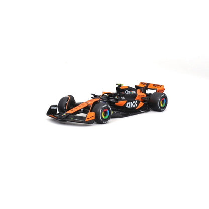 Bburago McLaren F1 MCL38 #4 Lando Norris Miami GP – 1:43 Scale Official Licensed Model (with Display Case & Stand) 18-38214N Bburago