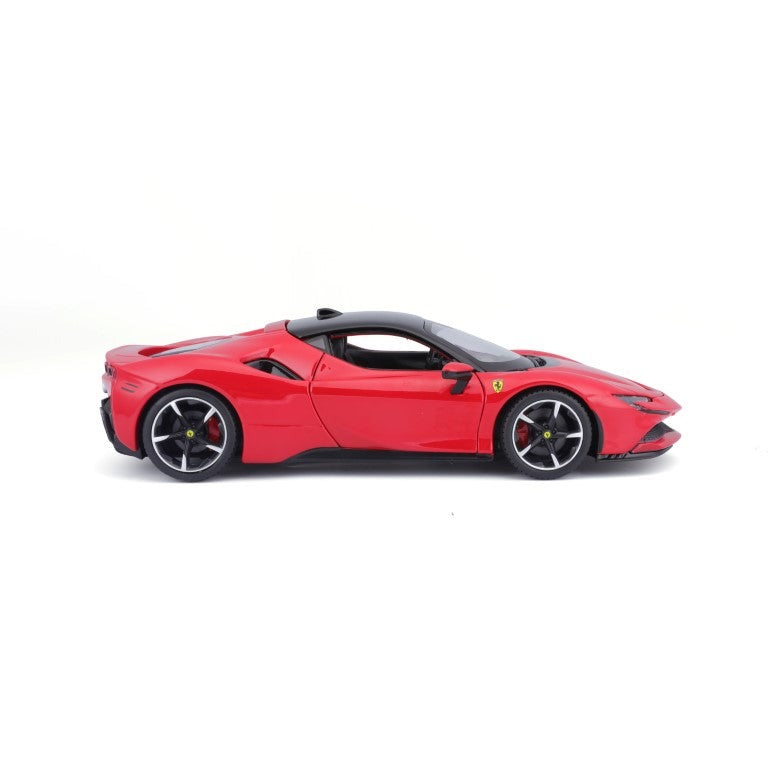 Bburago Ferrari SF90 Stradale 1:24 Scale Red Die-Cast Model Car With Clear Display Case & Stand – Collector’s Edition Bburago