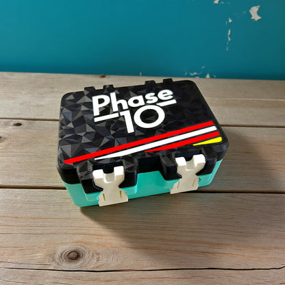 Phase 10 Card Game Storage Box with Removable Tray | Multicolor Deck Organizer & Travel Case