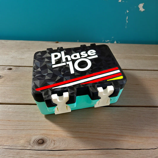 Phase 10 Card Game Storage Box with Removable Tray | Multicolor Deck Organizer & Travel Case Sentosa