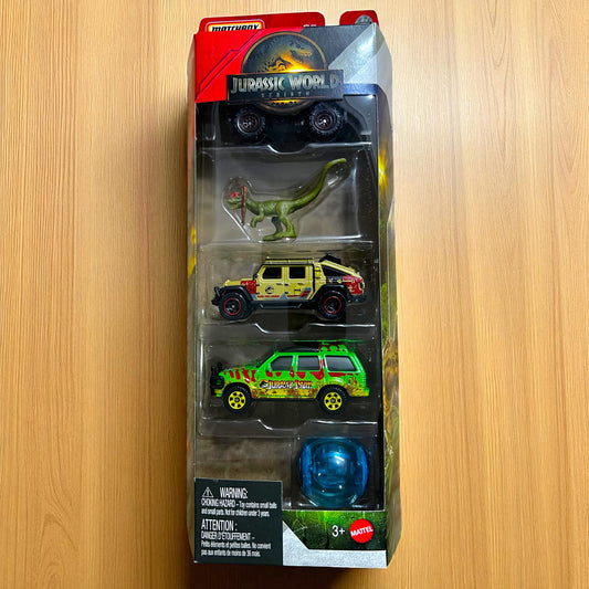 Hot Wheels Jurassic World Re Birth Pack of 5 - JGL60 Series - 2025 Edition Mattel