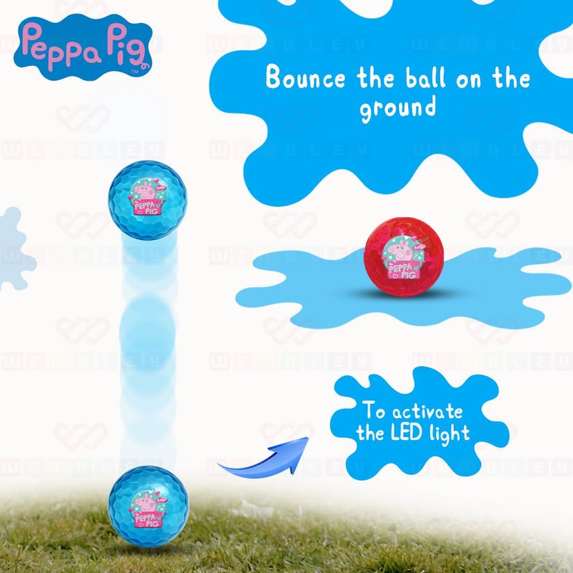 Peppa Pig LED Flashing Bouncing Ball – 2.5″ Light-Up Toy (Pack of 1)(Random Color) Wembley