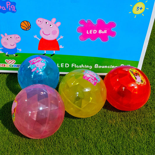 Peppa Pig LED Flashing Bouncing Ball – 2.5″ Light-Up Toy (Pack of 1)(Random Color) Wembley