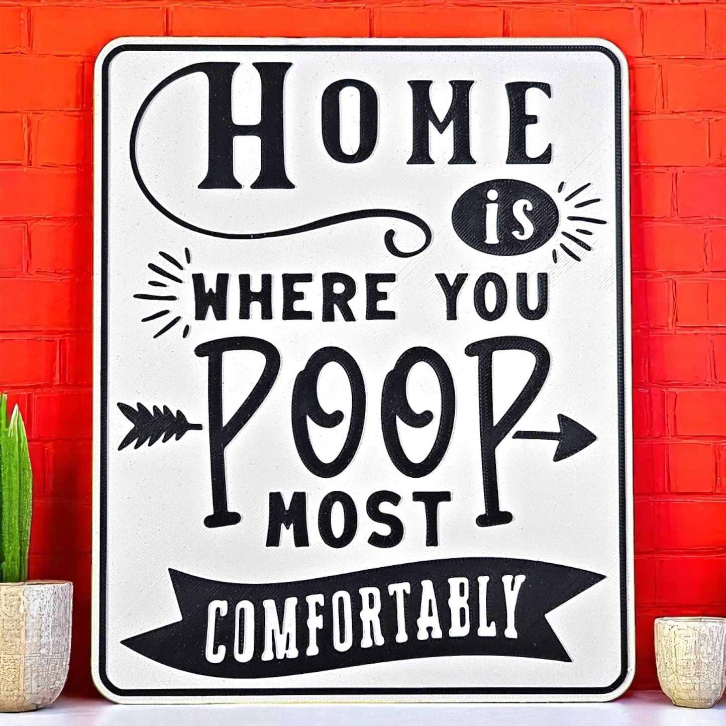 Funny Poop Most Comfortably Bathroom Wall Sign - Quirky Restroom Decor Sentosa Color Lab