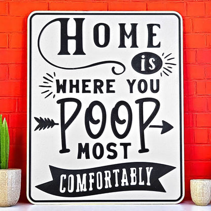 Funny Poop Most Comfortably Bathroom Wall Sign - Quirky Restroom Decor Sentosa Color Lab