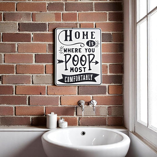 Funny Poop Most Comfortably Bathroom Wall Sign - Quirky Restroom Decor Sentosa Color Lab
