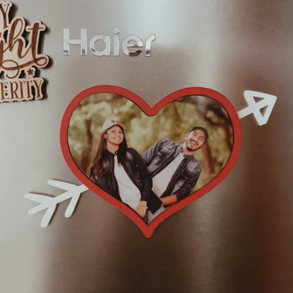 Personalized Heart Photo Fridge Magnet