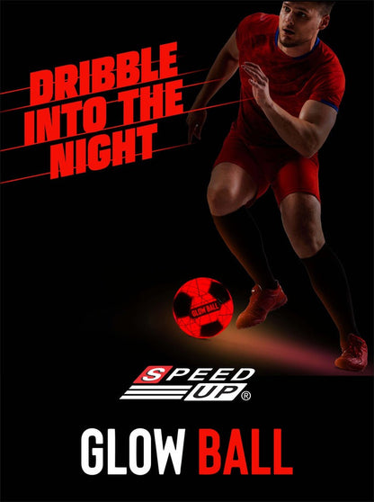 Speed UP - LED Glow Football - Impact Activated, Red Light Up Ball with Pump, Size 5 Sentosa