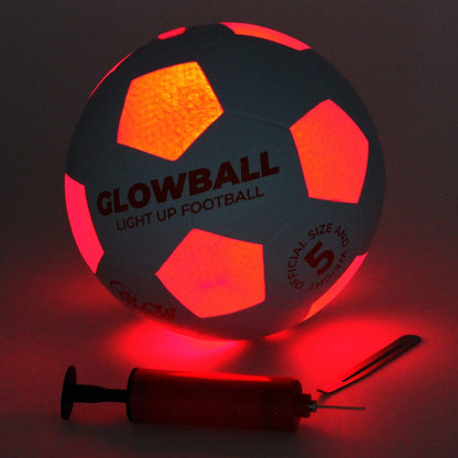Speed UP - LED Glow Football - Impact Activated, Red Light Up Ball with Pump, Size 5 Sentosa