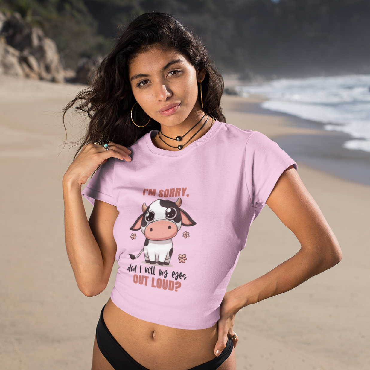 Roll My Eyes Out Loud Crop Top Printrove