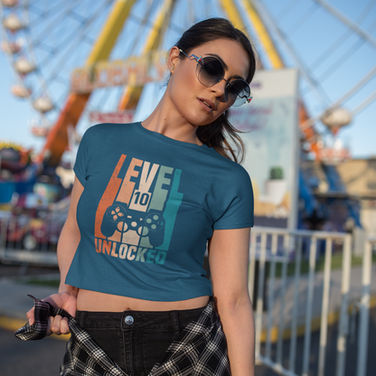 Level 10 Gamer Crop Top Printrove