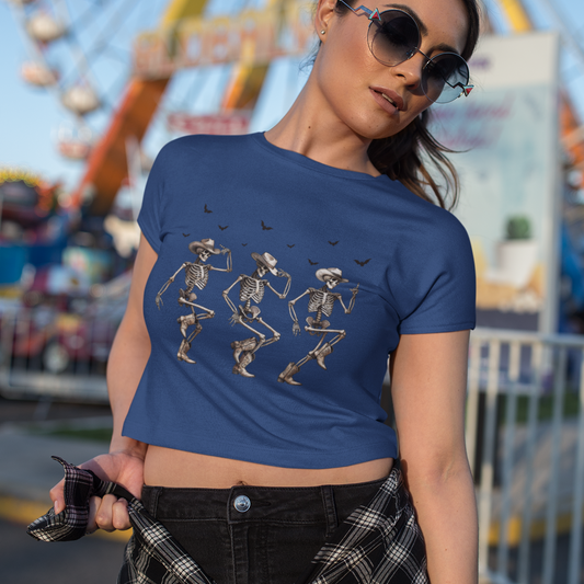 Cowboy Skeletons Crop Top Printrove