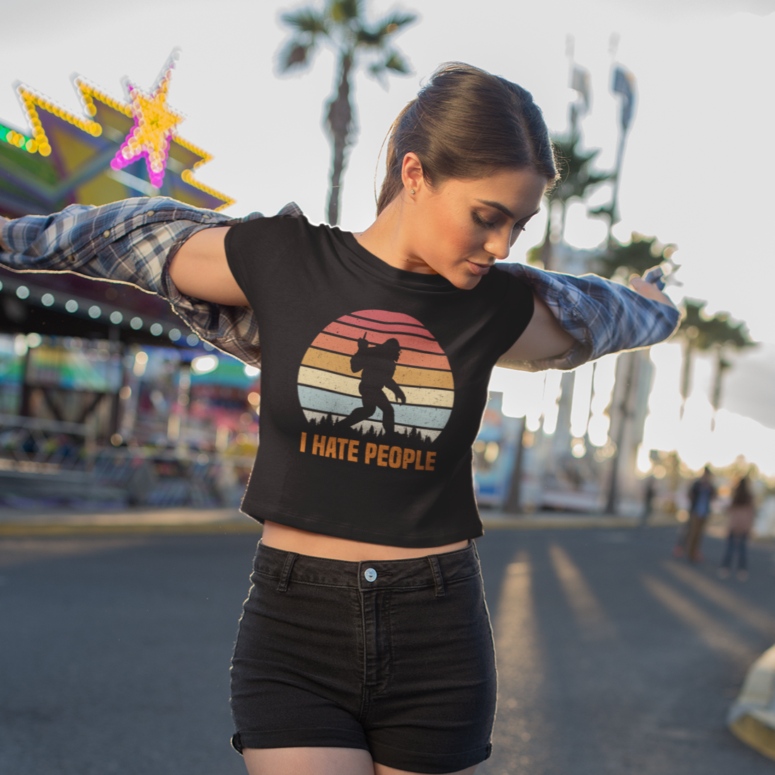 I Hate People Crop Top Printrove